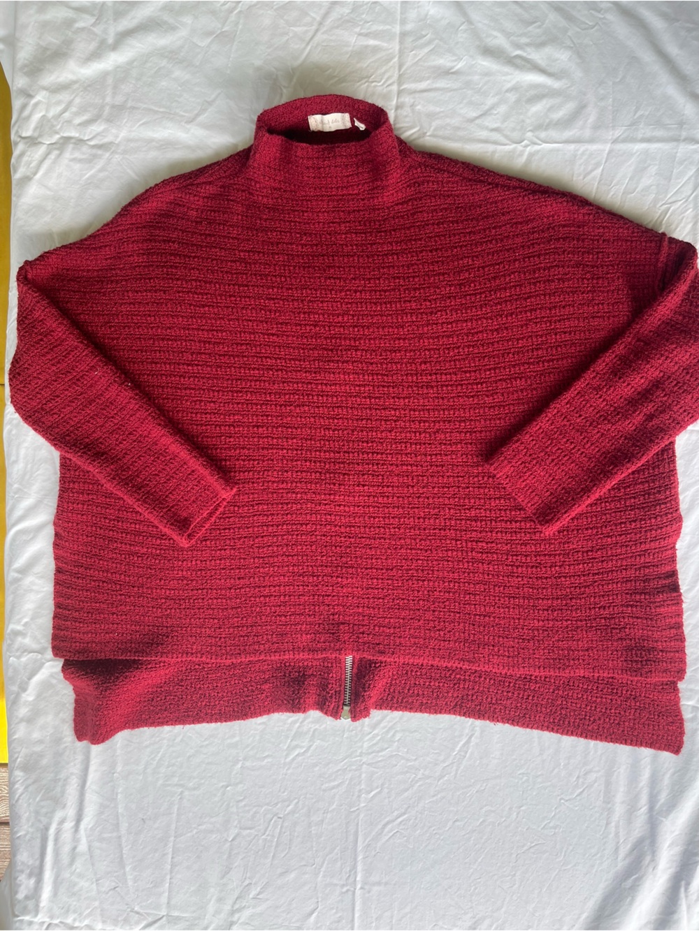 Altar'd State Burgundy Off-Shoulder Knit Sweater